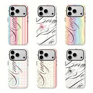 Y2K Coquette Angel&Born to die lana del ray quote  Script Phone Case | Pink Polka Dot Aesthetic Protective Cover For iPhone 17 Pro Max 16 15 14 13 12 11 for Samsung S21 S22 S23 S24 S25 S26 Phone Case | Tough Phone Case