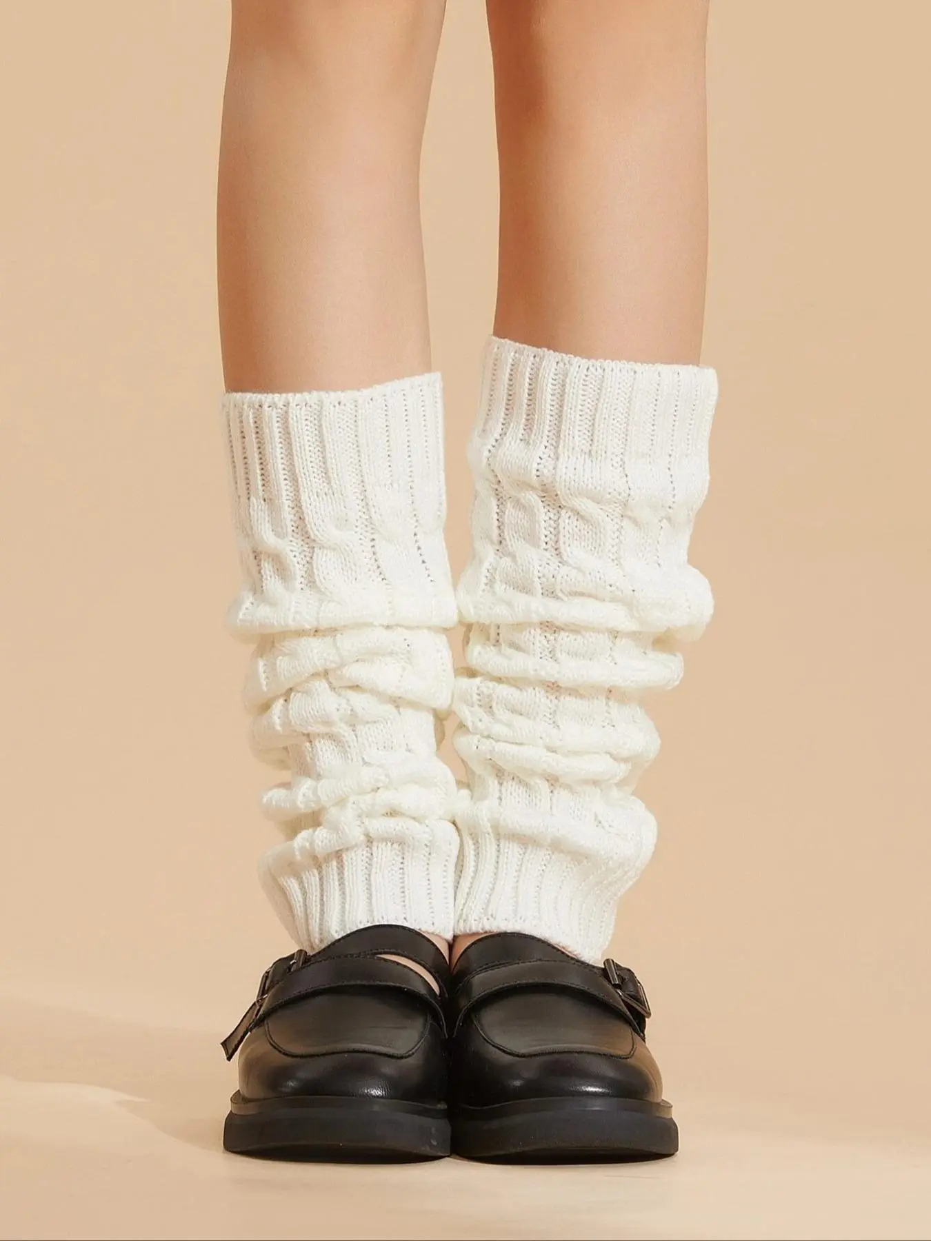 Women's 1 Pair Solid Textured Leg Warmers, Casual Cozy Warm Leg Warmers for Fall & Winter, Women's Socks for Daily Wear