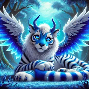 5D DIY Full Drill Round Diamond Painting - Diamond Painting Kit Winged Tiger Mosaic Canvas DIY Wall Art, Home Wall Decoration, Suitable for Halloween, Christmas, Birthdays, and Anniversary Gifts.