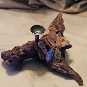 Petroleum Quartz Herkimer sphere holder