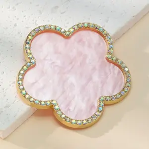 Pink Flower Nail Art Mixing Palette - Resin-Made Smooth Surface Tool for Nail Color Blending, Beauty & Personal Care Manicure Accessory