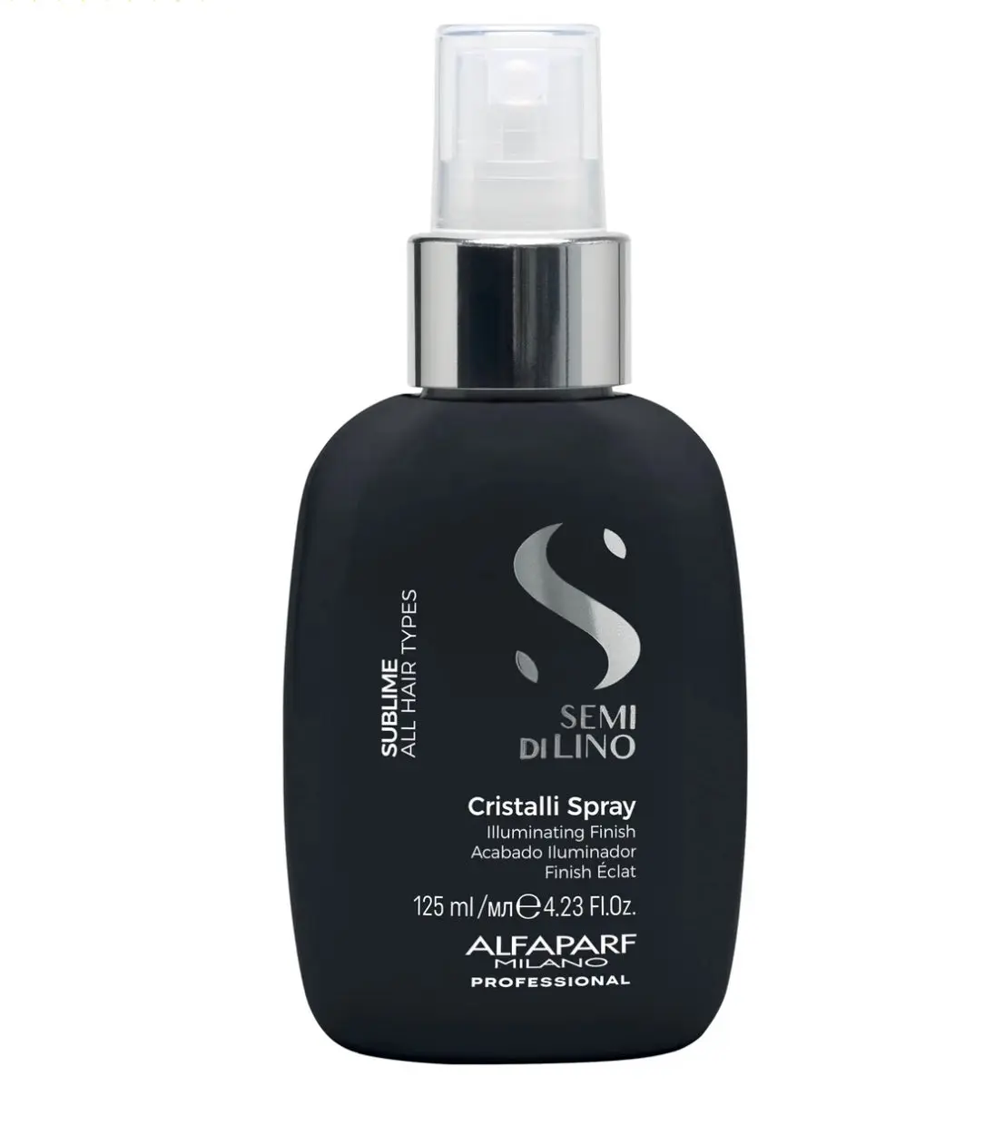 ALFAPARF Milano Semi Di Lino Cristalli Spray 125 ml Instant Illuminating Shine Lightweight Anti-Frizz Formula for All Hair Types