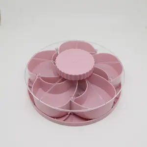 Rotating Appetizer Serving Tray with Lid, Divided Snack Organizer for Home & Outdoor Use, Ideal for Dining Rooms, Picnics, Bbqs, Reusable Food Organizer, Snack Containers