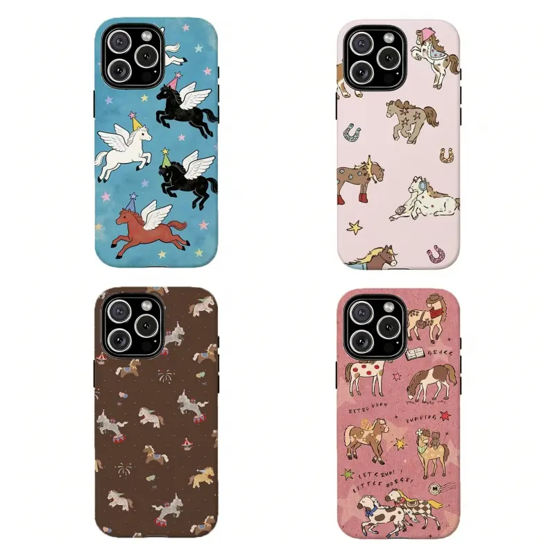 Whimsical Pegasus & Pony Phone Case Set ,Cute Horse,Tough phone case,for iPhone 17 16 15 14 13 12 11 8 7 Plus Pro Max/X/XS/XR and for Samsung S21 S22 S23 S24 S25 S26 Fe/Plus/Ultra,The Best Gift for Yourself, Partner,Friends, and Family, Phone Accessories