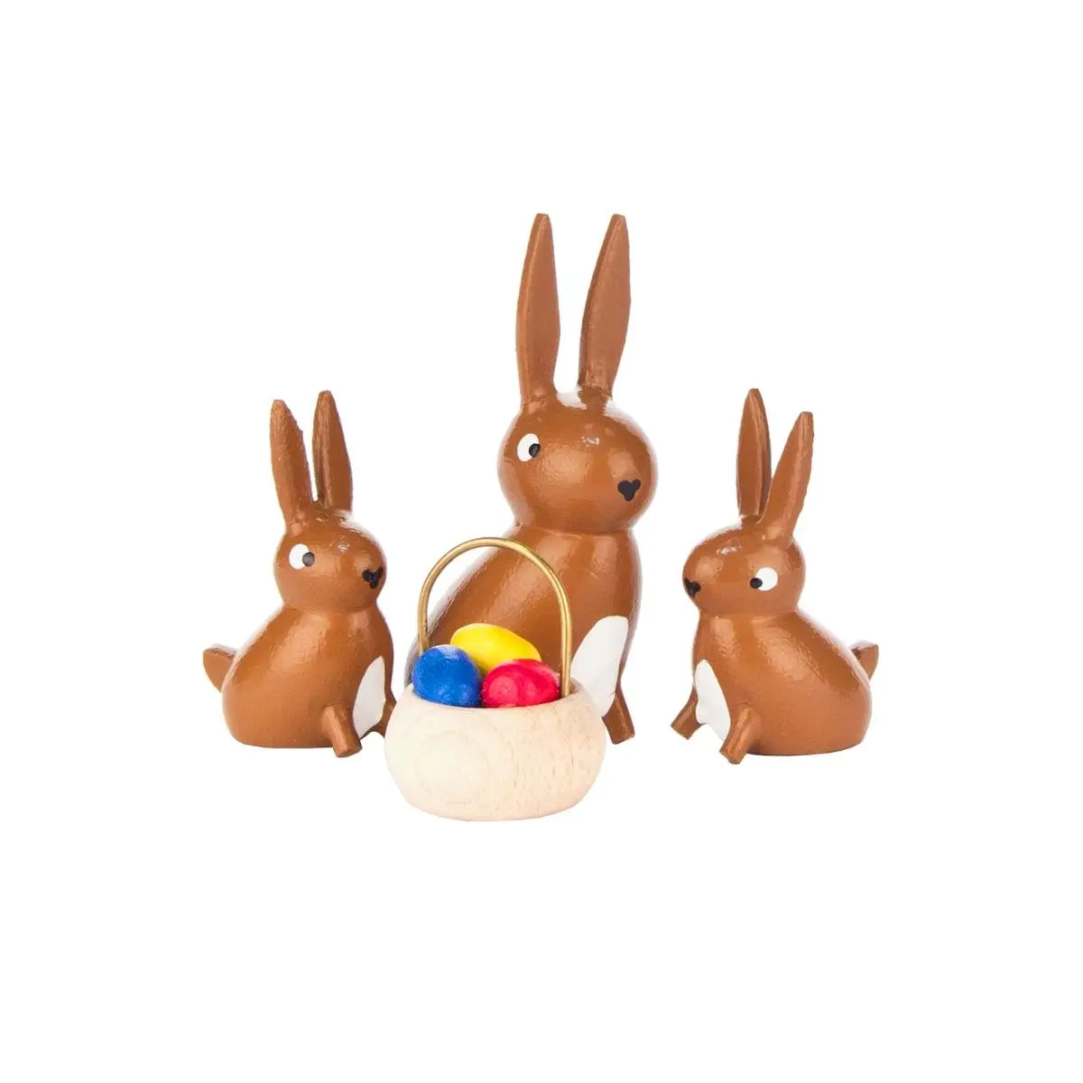 Alexander Taron 224-036 Dregeno Easter Ornament, Rabbit Family with Basket, Festive Home Decoration