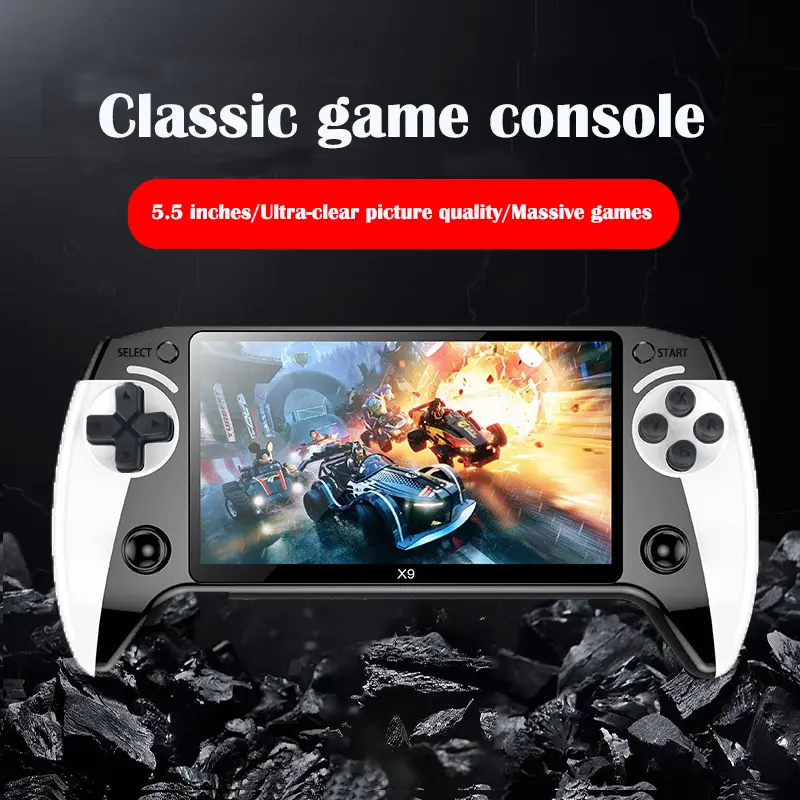 Portable Retro Game Console, 5.5-Inch Large Screen, 10 Emulator Support, Ultra HD Graphics Handheld Game Console, Ideal Gift for Birthdays, Father’s Day & Christmas, boys Box Compact game console retro game consoles gamer gifts