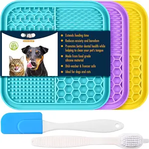 3 count Lick Mat for Dogs and Cats, Licking Mat with Suction Cups for  ,  Peanut Butter Lick Pad for Boredom Reducer,  Enrichment ,  Lick Mat for Bathing
