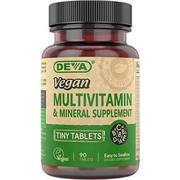 Deva Vegan Multivitamin & Mineral Supplement, Tiny Tablets, Easy to Swallow, 90 Tablets