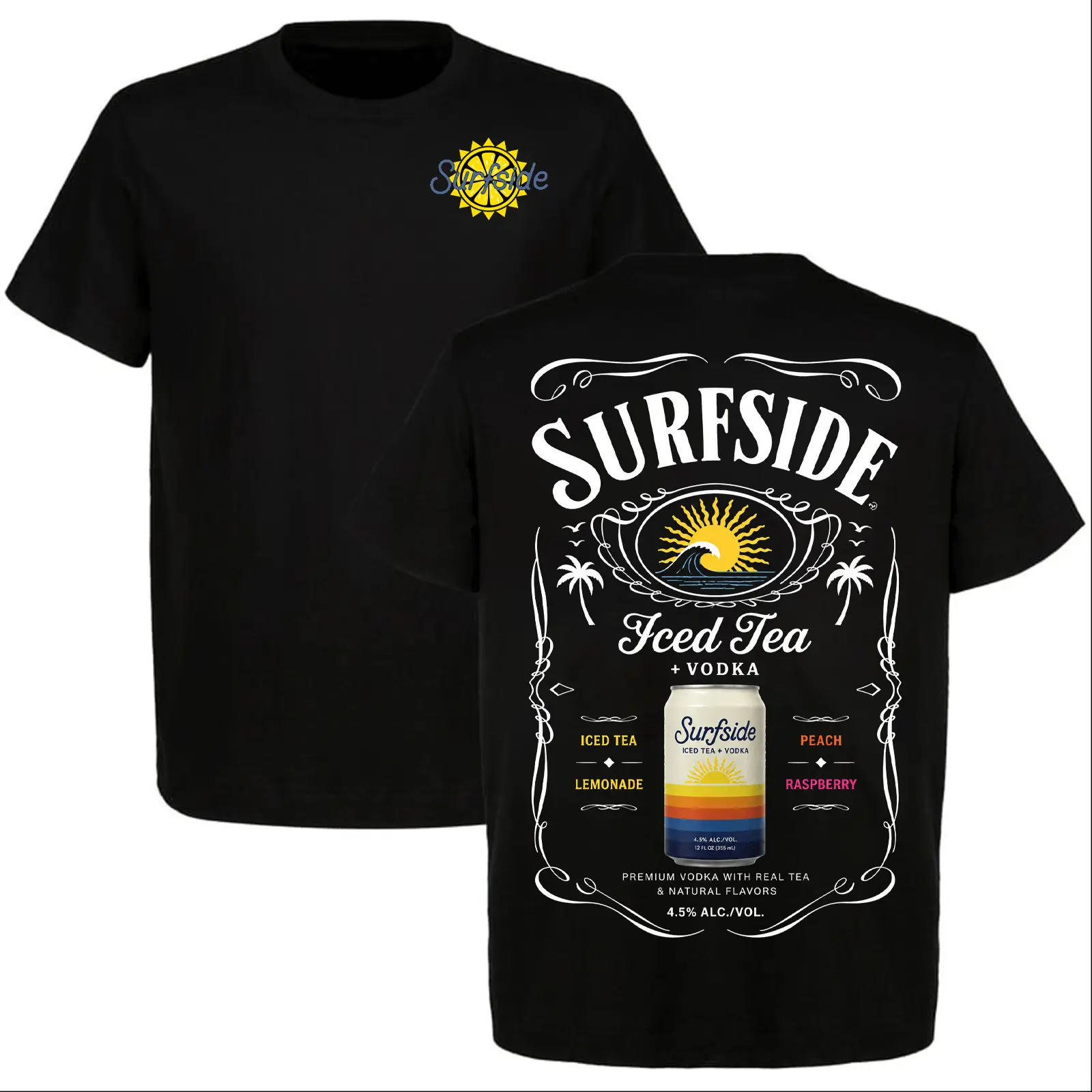 Surfside Iced Tea Vodka Graphic T-Shirt, Vintage Beach Summer Tee, Coastal Drinking Shirt, Unisex Gift for Men