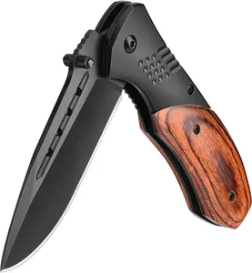 [Spring Savings] All-Purpose Foldable Knife with Wood Handle for Outdoor Adventures & Farm Work