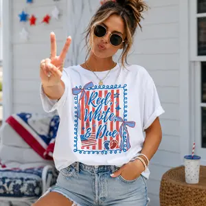 Red White Due Comfort Colors Shirt, 4th of July Pregnancy Announcement Shirt, Coquette Patriotic Maternity Tee-Tiffany Graphic Tee
