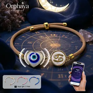 NFC Zodiac Bracelet with AI Tarot Reading, Daily Horoscope Access (With 4 Interchangeable Cords) - No App Needed, One Tap Cosmic Guidance Bracelet for Men Women