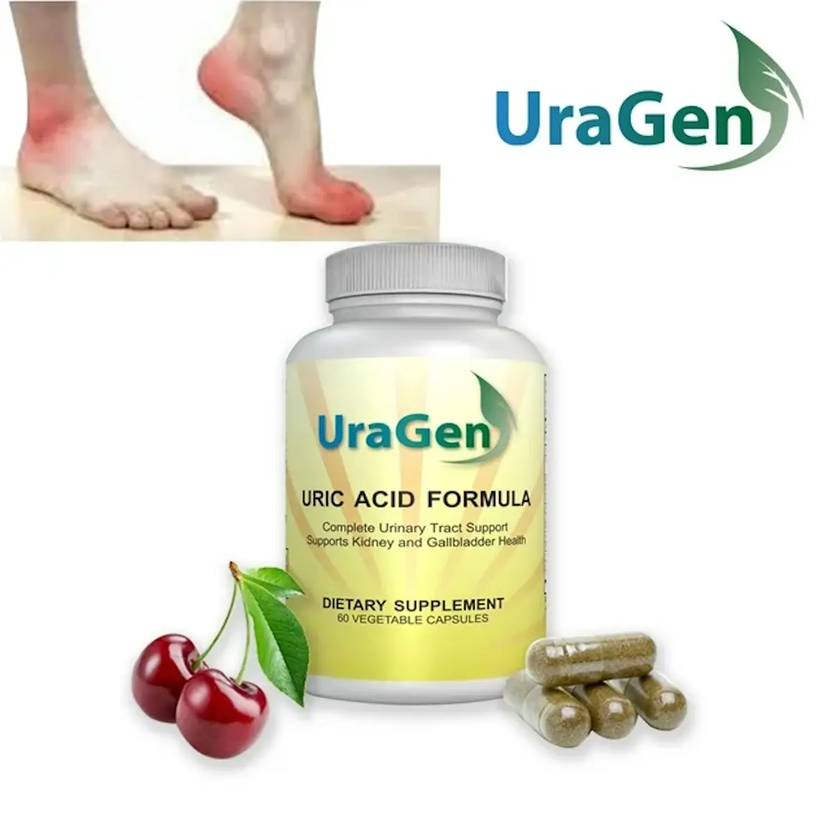 Uric Acid Cleanse Flush - Tart Cherry Extract - Choose 1, 2, or 3  Bottles