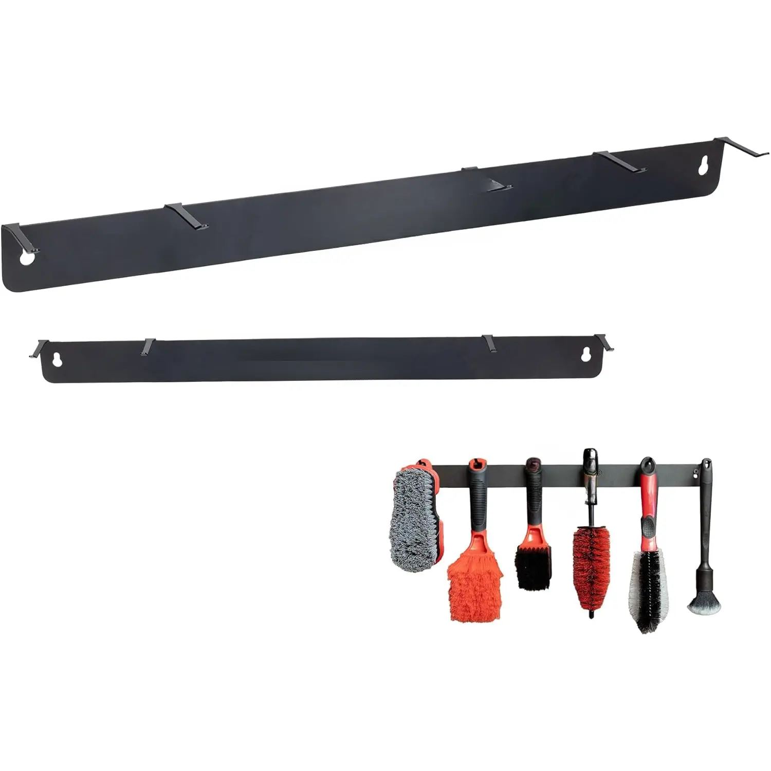Universal Detailing Brush Hanger - 6 Organizer Hooks, Lightweight Wall-Mounted Design for Auto Detailing Supplies, Ideal for Garage & Mobile Use, Easy to Install  Care Organizer