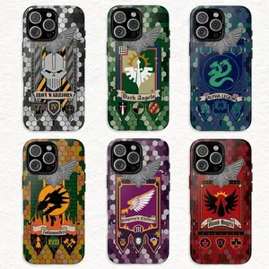 Warhammer 40K Space Marine Legion Phone Case, Iron Warriors, Dark Angels Armor, Alpha Legion Snake Emblem, Salamanders Dragon Compatible with iPhone 11, 12, 13, 14, 15, 16, 17 & more