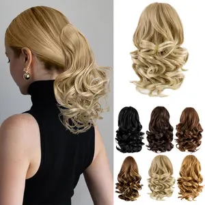12inch Ponytail Extension Loose Short Curly Pony Tails Hair Extensions, Wavy Ponytail Hairpieces for Women