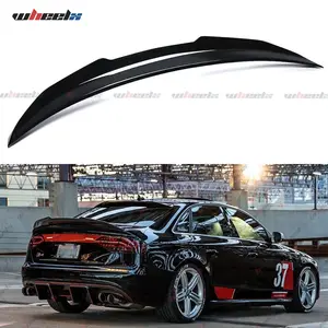 WHEELX High-Rise Ducktail Trunk Spoiler, Glossy Black PSM-Style, Compatible with 2008-2012 Audi A4 B8 Sedan (Not for S4, Avant and Convertible Models), Ducktail Spoiler