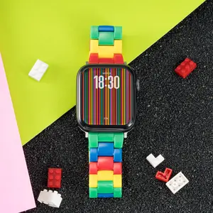Rainbow Candy Resin Band for Apple Watch Ultra 49mm 7 8 9 41 45 40mm 42 44mm Strap Building Blocks Bracelet for iWatch 6 SE 5 Wearable
