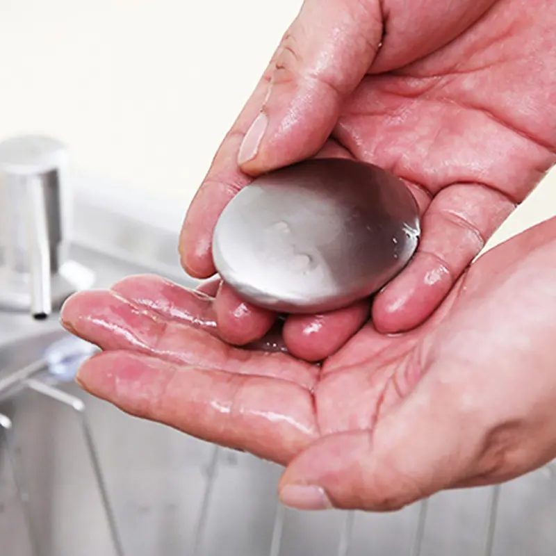 2pcs Oval Stainless Steel Fat Round Metal Odor Removal Soap Deodorant Large Soap