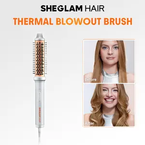 【BOGO SALE】SHEGLAM HAIR It-Curl Thermal Blowout Brush 1.5 inch / 1.25 inch Rechargeable Heated Curler Heatless Curling Iron-Effortlessbeauty- Coachella-mothersdaygift
