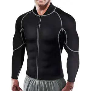 Men's long sleeved sauna top/jacket, suitable for sauna sweating, tightening the abdomen and slimming, tear resistant and durable slimming sauna clothes, lightweight sports jacketRAIMENTRY