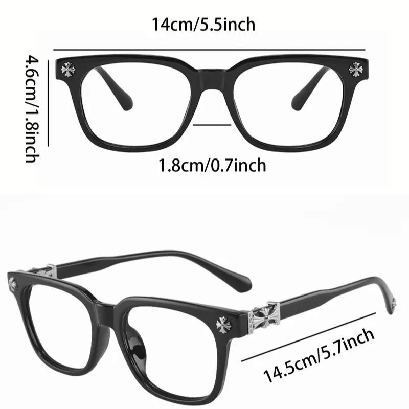Fashionable Metal Square Anti-Blue Light Glasses – Casual, All-Season, Flat Lens