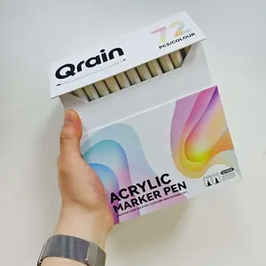Qrain Dual-Ended Acrylic Marker Pens, 72/120/168 Colors, Water-Based Art Brushes, Ideal for DIY Painting, Graffiti, Craft Making
