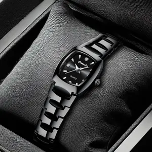 Fashion New All Black Tungsten Steel Ladies Quartz Watch Simple Temperament Small Dial Watch