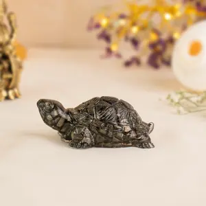 Astrotalk Stability & Protection Feng Shui Pyrite Tortoise | Resin-encased Natural Pyrite Crystals | For Longevity & Success Alignment | Good Fortune | Desk Decoration | Unique Home Decor Item | Office Decoration | Perfect for Gifting