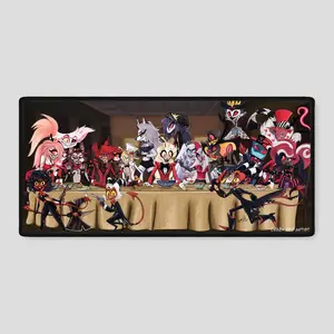 Last Supper Hazbin Hotel Helluva Boss Photo Bomb Play Mat / Gamer Mousepad