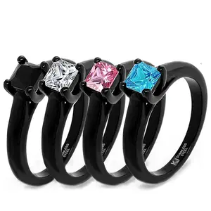 Solitaire Wedding Ring Stainless Steel Engagement Ring