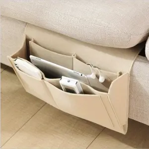 1PC Felt Bedside Storage Organizer Anti-slip Bedside Bag Bed Sofa Side Pouch Hanging Couch Storage Bed Holder Pockets for Sofa Hangable