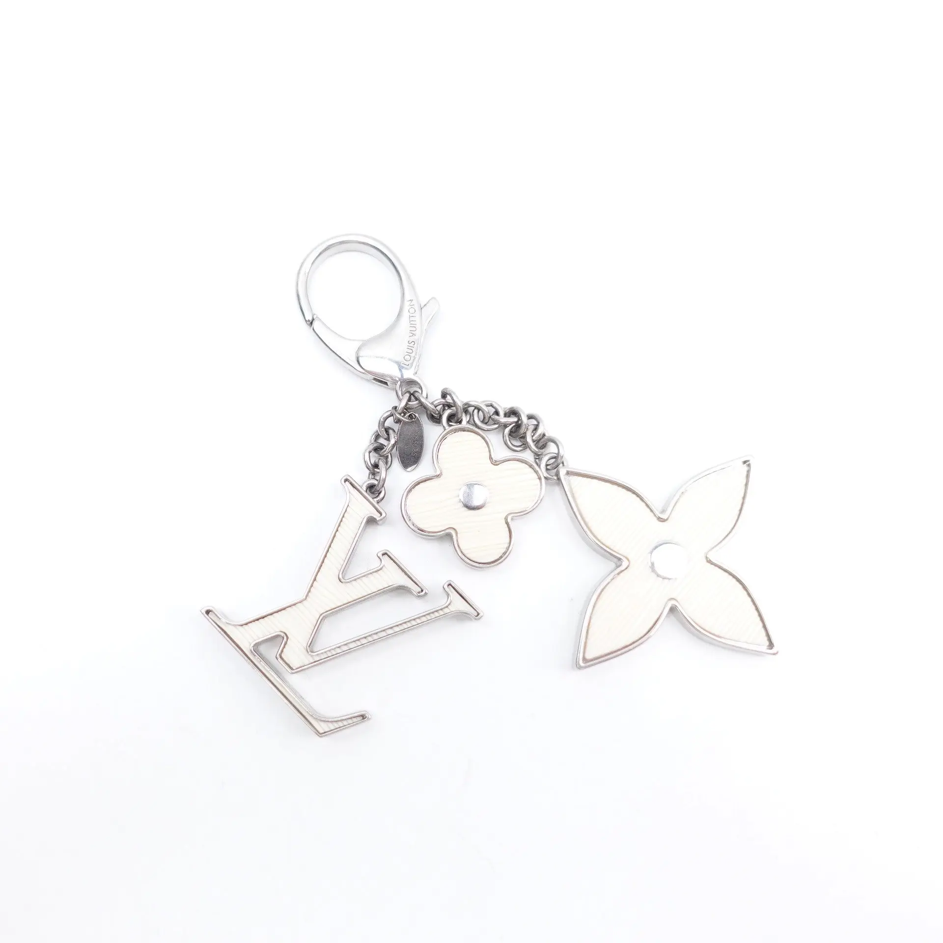 Pre-owned Louis Vuitton Silver Tone Metal Bag Charm Key Ring T10430577