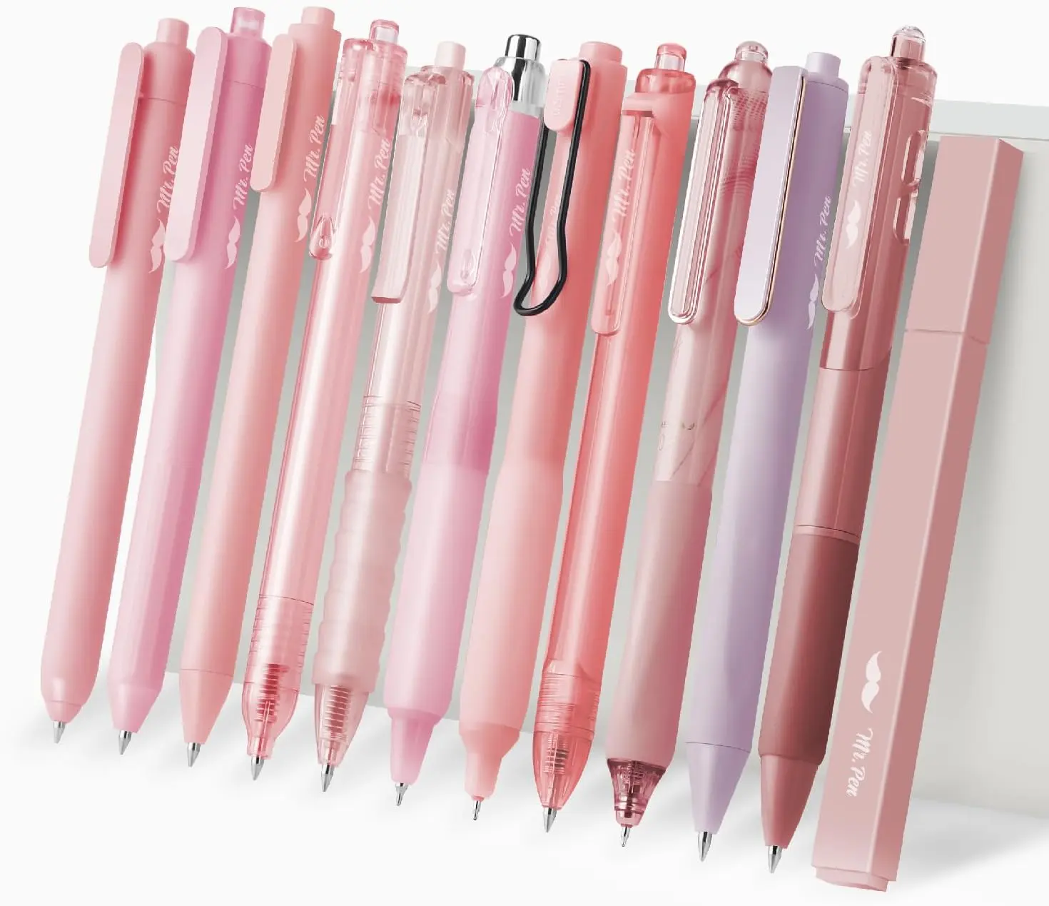 Mr. Pen- Gel Ink Pen Set, 12 pcs, Pastel Pink Barrel, Pink Pens Black Ink Gel Pens Fine Point 0.5mm Mr. Pen- Gel Ink Pen Set, 12 pcs, Pastel Pink Barrel, Pink Pens Black Ink Gel Pens Fine Point 0.5mm