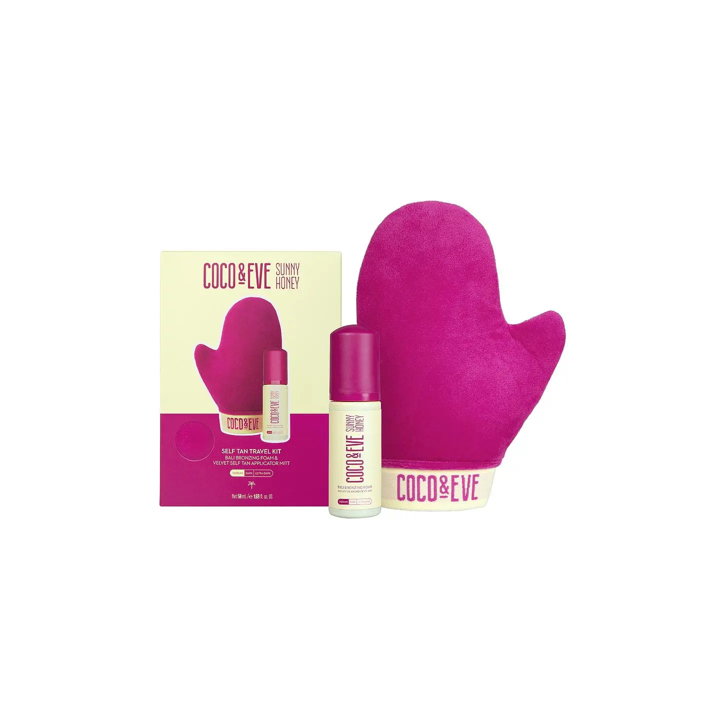 Coco & Eve Sunny Honey Self Tan Travel Kit in Medium