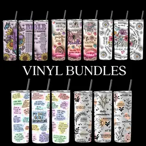 Faith Vinyl Tumbler 20oz Wraps - -Ready to apply Vinyl -No heat needed . 5 piece bundle