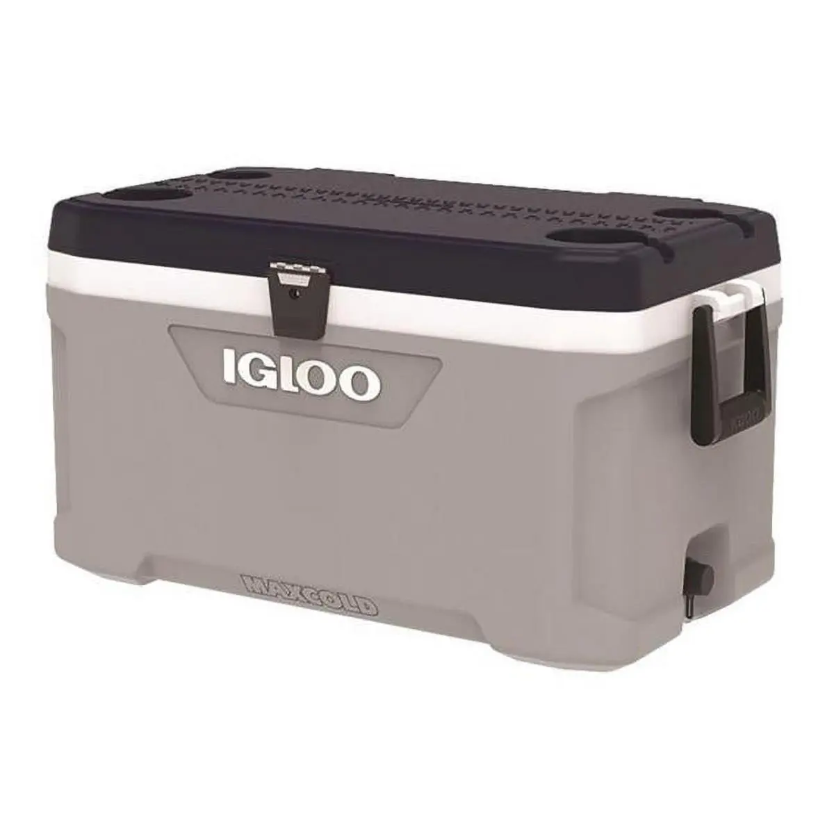 IGLOO Insulated Cooler, 70 qt Polyurethane Hard-Sided Portable Chest with Handle for Outdoor Camping, 105-Can Capacity, Gray