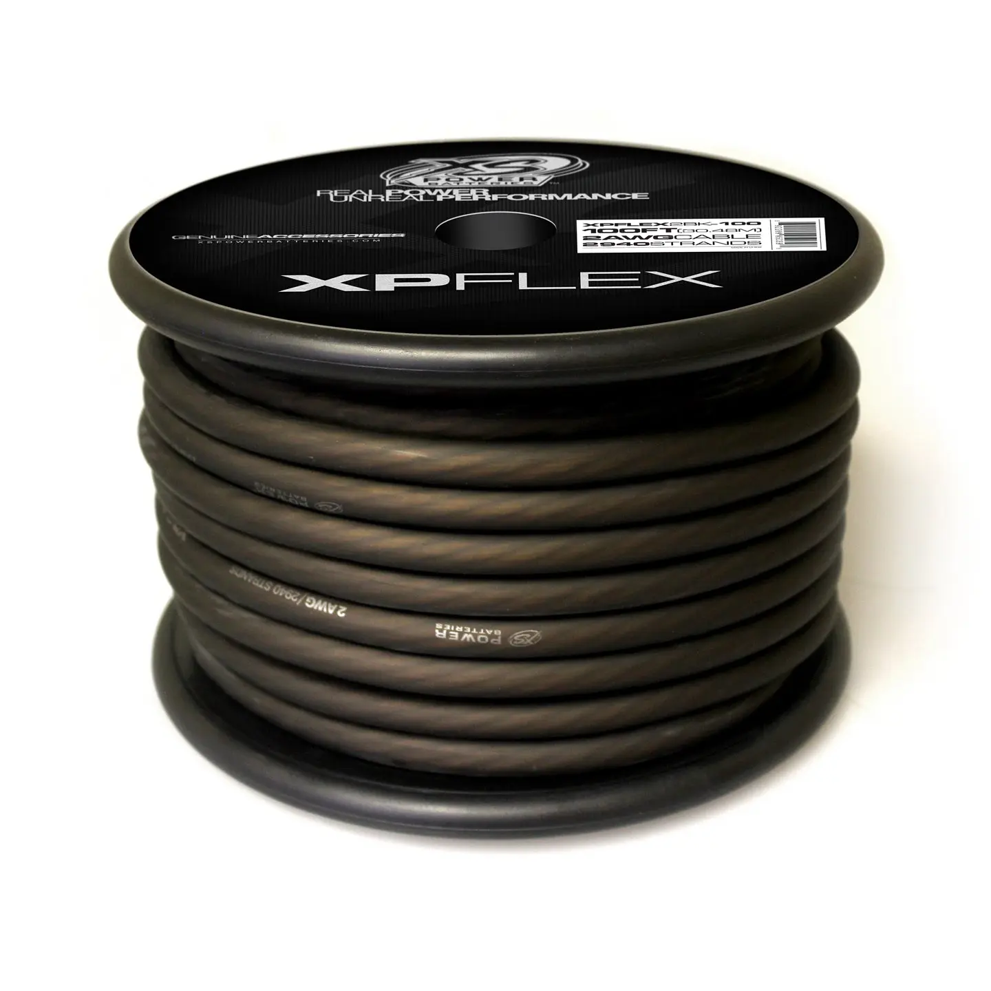 XS Power XPFLEX2BK-100 2 AWG Cable, 2940 Strands, 10% OFC, 90% CCA, Iced…