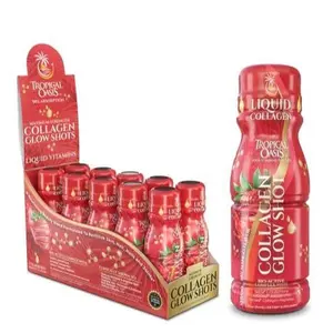 Tropical Oasis Collagen Revive + Glow Shots Liquid Supplement 16 fl oz Supports Skin Elasticity Hydration Hair Nails Non-GMO Edible Healthcare Beauty