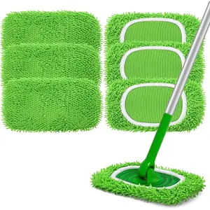 Reusable Wet Pads Refill for Swiffer Sweeper Mop - Dry Sweeping Cloths & Wet Mopping Cloths for Household Cleaning - Washable Microfiber Pads for Mopping Floors - 6 Pack Replacement Mop Pads (Mop is not Included)