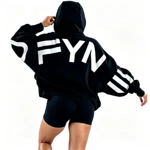 DFYNE Women’s Oversized Workout Hoodie - Soft Breathable Sweatshirt for Gym, Yoga & Casual Streetwear