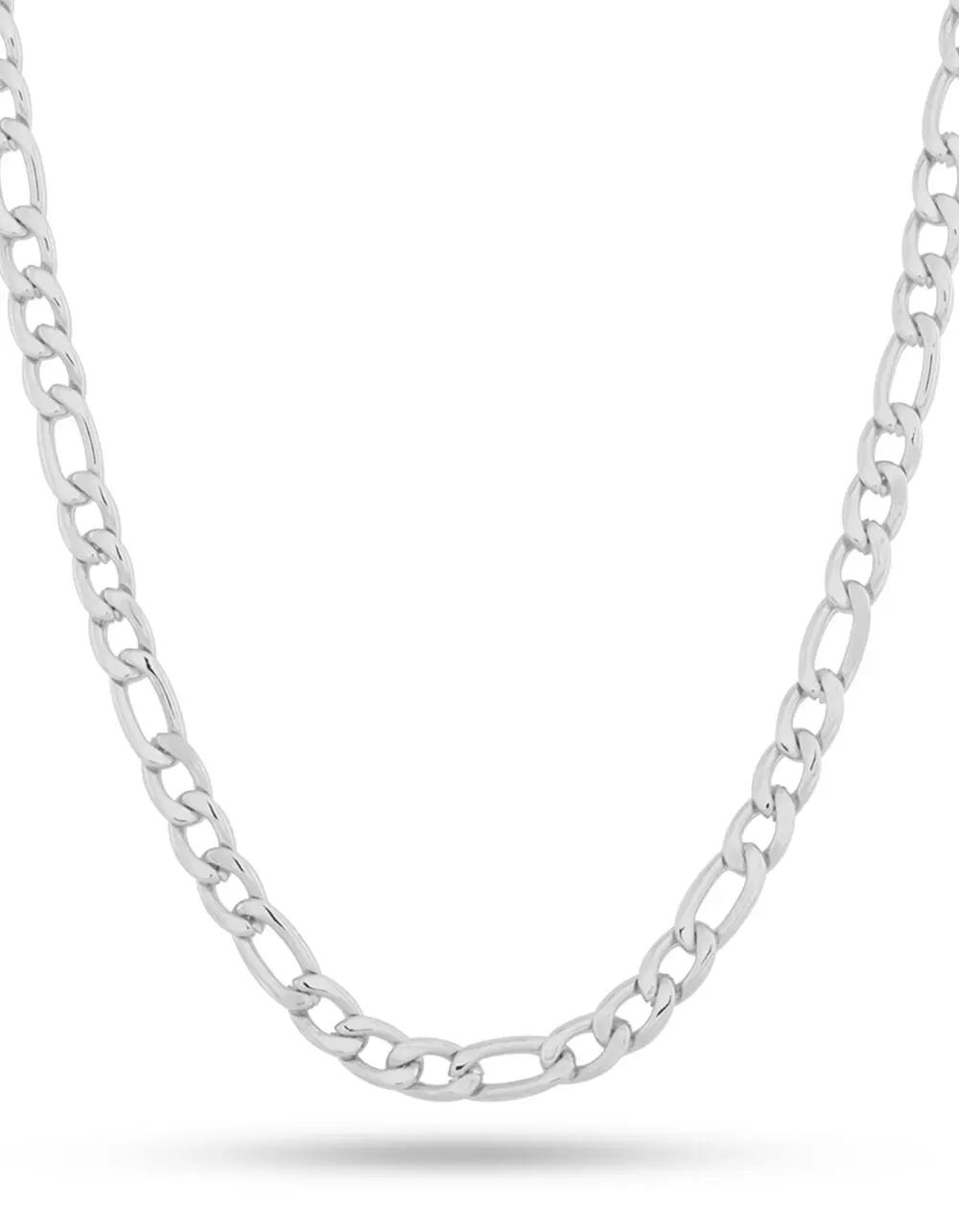 KING ICE  Mens Figaro Chain, Silver