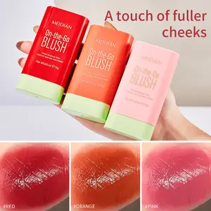 On-the-Go Blush Tinited Mositure Stick For Flawless Look - Long-lasting Solid Blusher with Moisutrizing Formula - Natural Shades for  Cheeks, Eyes, and Face