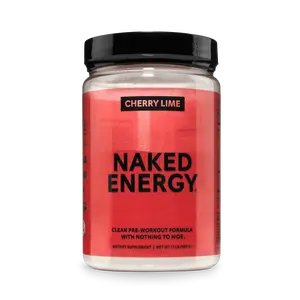 Naked Energy - Cherry Lime Pre Workout Supplement - 30 Servings - Vegan Formula for Energy Strength & Power with Creatine, Arginine & Beta-Alanine - No Additives or Artificial Sweeteners