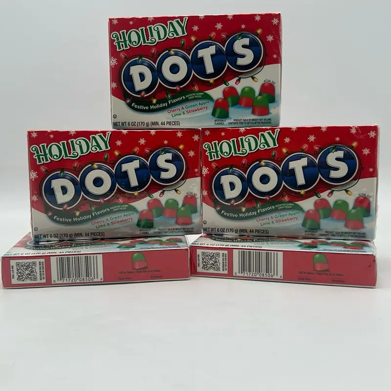 Holiday DOTS Assorted Fruit Gumdrops 6.5oz Theater Box – Chewy Classic Candy Snack
