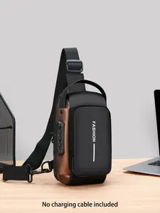 Men's Small Crossbody, Anti-Theft Sling Chest Backpack with Password Lock, Multi-Functional Water-Resistant Pack, Adjustable Strap for Cycling, Travel, Camping, Daily Outdoor Fashion, Multifunction Messenger Bag