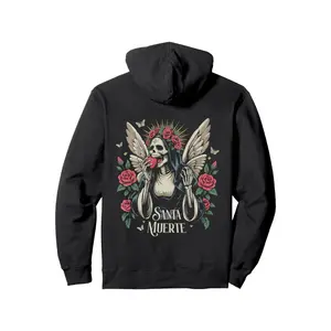 Men's Santa Muerte, a Mexican folk deity associated with death and protection, depicted in a spiritual and artistic manner Graphic Hoodie/Graphic T-Shirt - Regular Fit | Soft & Breathable Fabric, Durable Print, Everyday Comfort, Machine Washable,