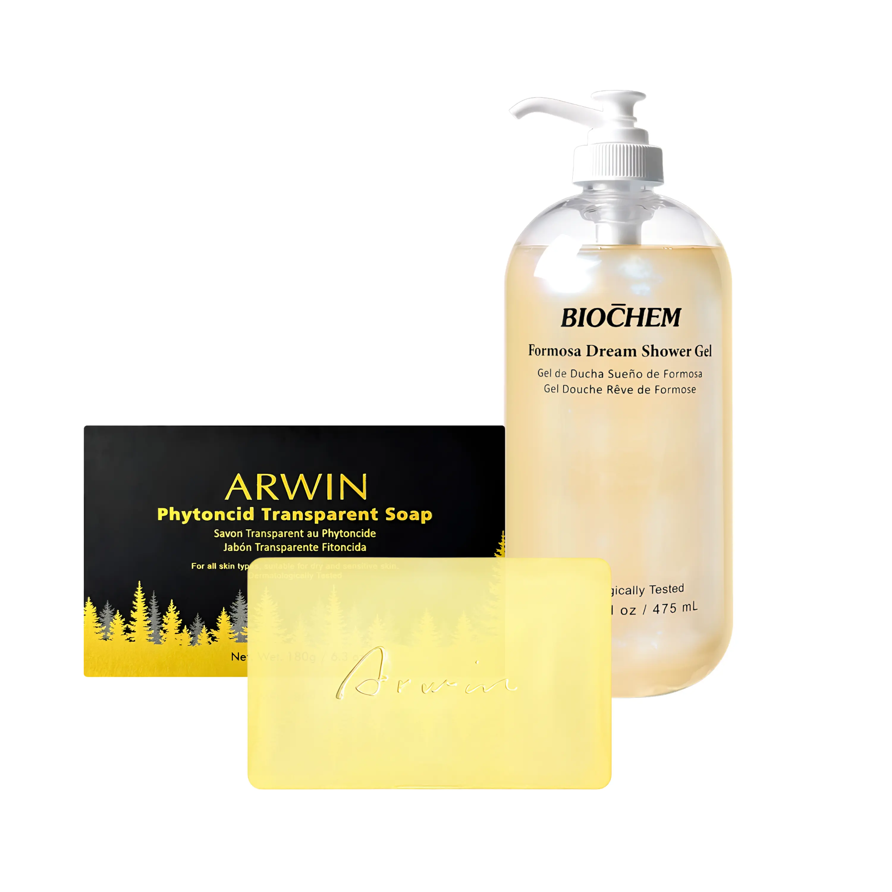 ARWIN Phytoncid Soap + BIOCHEM Formosa Dream Shower Gel Bundle — Full Body Cleanse Duo