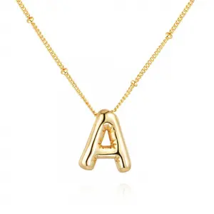 XINCY Cute Bubble Type A-Z Initial Pendant Necklace for Women, Accessories for Fashion Girls for Everyday Wear. Beautiful Birthday Present Tiktok Shop