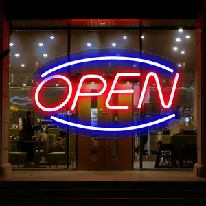 Neon Commercial Open Sign, Super Bright LED Open Sign, Adjustable USB Powered Neon Light, Office Window Party Wall Store Bar Coffee Salon Club Hotel Lighting